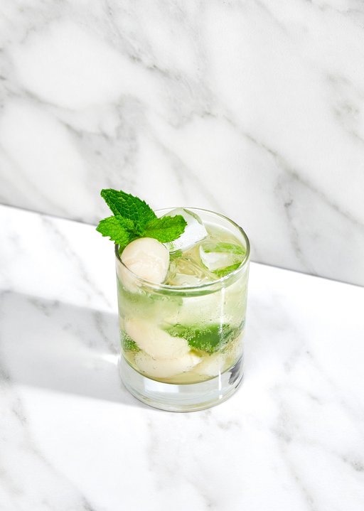 A photo of a Lychee Mint cocktail