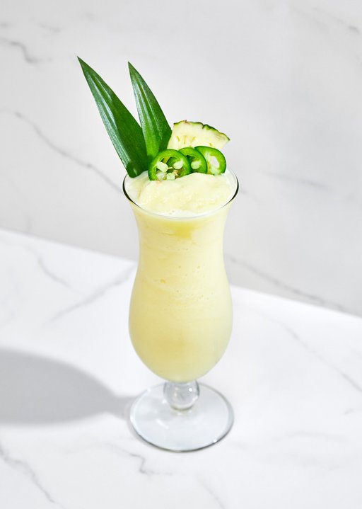 A photo of a Spiced Pina Colada cocktail