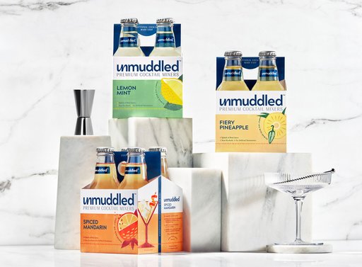 A stylized photo of all 3 Unmuddled flavors